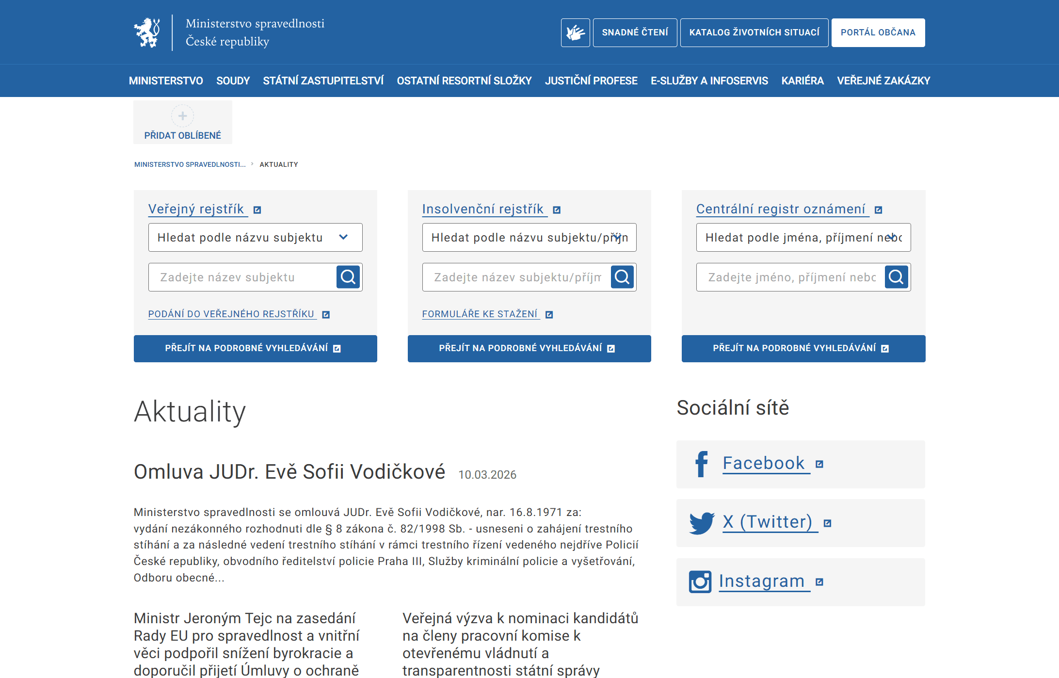 Ministry of Justice CZ